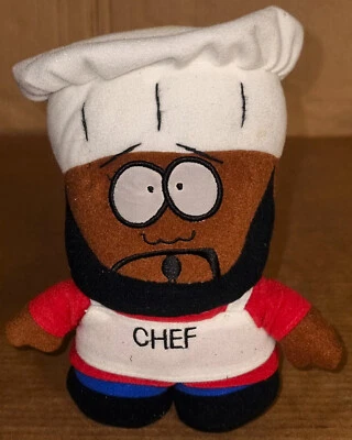 Vint. Figura de peluche South Park Chef 1998 6" Big Head Play-By-Play Comedy Central Foto 1 de 4
