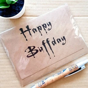 Funny Buffy Birthday Card - Buffy the vampire slayer card - Happy Buffday - Picture 1 of 4
