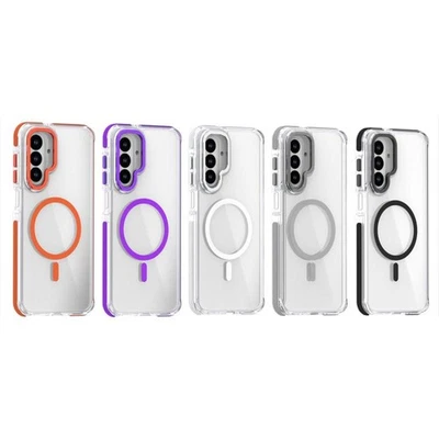 Custodia ibrida trasparente TPU acrilico MagSafe per Samsung Galaxy A26 5G nera - Immagine 1 di 4