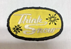 Vintage Sew On Think Snow Patch Snowmobile Outdoors Yellow Black used - Picture 1 of 4