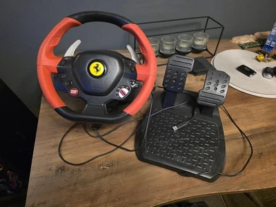 Thrustmaster Ferrari 458 Spider Steering Wheel with Foot Pedals - Red/Black - Image 1 of 3