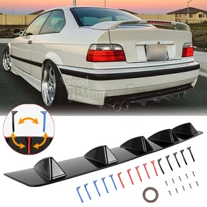 For 3 Series E36 E46 Rear Bumper Diffuser Lip Shark 5 Fins Spoiler Splitter Wing - Foto 1 di 20