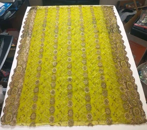 Women's Silk Blend Wrap Scarf Floral Embroidery 34"x90" Long Rectangle Shawl - Picture 1 of 7