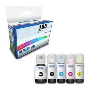 Refresh Cartridges Full Set 105/106 4xInk Bottles Compatible With Epson Printers - Afbeelding 1 van 14