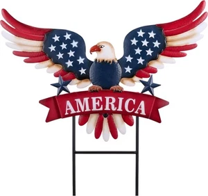 TERESA'S COLLECTIONS Memorial Day Garden Decor, Patriotic 4th of Large, Blue - Picture 1 of 9