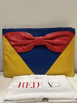 Red Valentino Colorblock Leather Shoulder Bag – Red Blue Yellow – Pre loved - Image 1 of 4