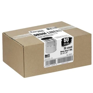 Heavy Duty Drum Liner 55-60 Gallonen 2 Mil 38x58 schwarz 50 Stück mit Bindungen - Bild 1 von 6