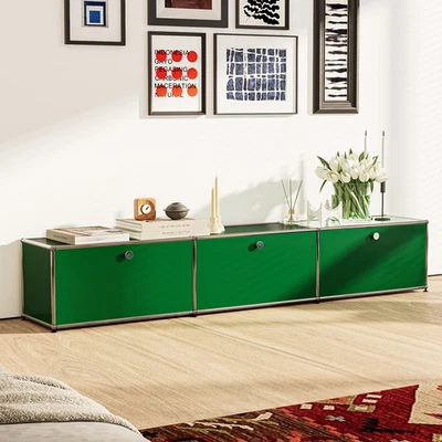 Armário de armazenamento moderno estilo clássico armário de metal TV suporte de mídia sala de estar - Imagem 1 de 4