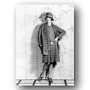 Louise Brooks Vintage 5x7 Photo 1927 Plaid Coat Cloche Hat - Bild 1 von 1