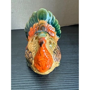 Estatuilla de pavo de cerámica vintage con acento de decoración navideña de Acción de Gracias - Imagen 1 de 6