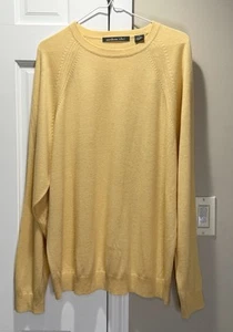 Northern Isles Yellow Silk Cashmere Blend Sweater Men’s XXL Lightweight - Picture 1 of 4
