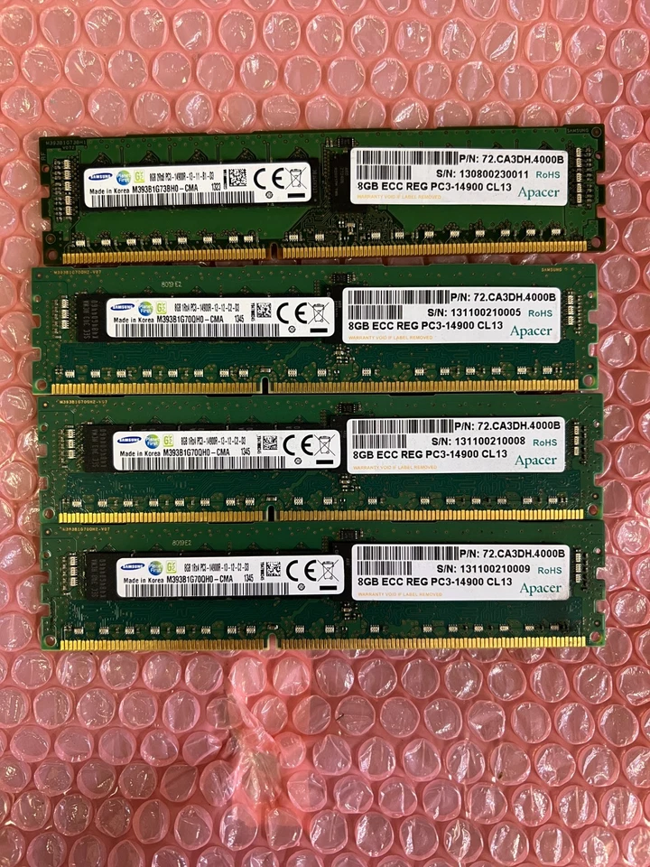 4x Samsung 8GB PC3L-12800R DDR3-1600MHz ECC Registered RDIMM - Image 1 of 4