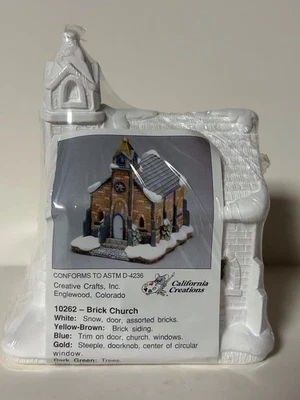 California Creations 10262 Brick Church Christmas Winter Ready To Paint - Image 1 of 4