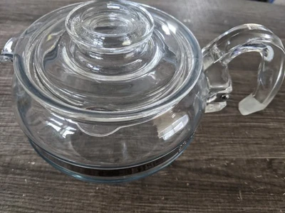 Vintage Pyrex Glass Tea Pot Kettle 8446-B Flameware 6 Cup + Lid FREE US SHIPPING - Image 1 of 4