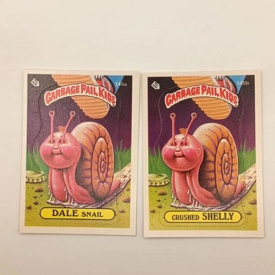 Garbage Pail Kids 145a Dale Snail 145b Crushed Shelly Series 4 1986 Topps - Image 1 of 2
