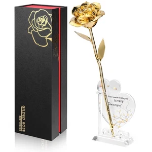 Gold Dipped Real 24K Gold Rose, Genuine One of a Kind Rose Hand Dipped in 24K - Picture 1 of 5