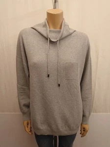 PESERICO Pullover Gr. 46/48 I54 Grau Wolle Seide Kaschmir Kragen mit Tunnelzug - Bild 1 von 8