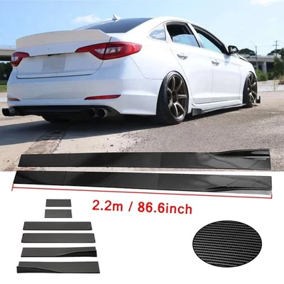 For Hyundai Sonata Carbon Fiber 2.2m/86.6inch Side Skirt Extensions Rocker Panel Foto 1 de 4