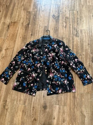 Chaqueta Mujer LANE BRYANT 26 Blazer Botón Frontal Multicolor Floral Pana Foto 1 de 4