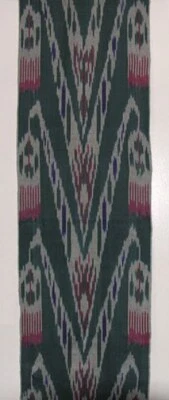 11 Yard HAND MADE UZBEK Natural 100% COTTON IKAT FABRIC # 8943 - Image 1 of 4