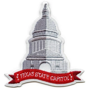 Texas State Capitol In Austin Embroidered Iron On Patch - Picture 1 of 2