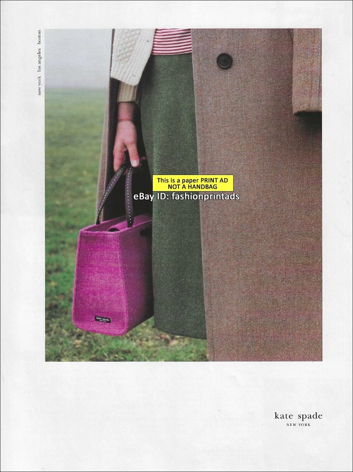 vintage KATE SPADE 1-Page PRINT AD Fall 1999 iconic beautiful photography - Image 1 of 1