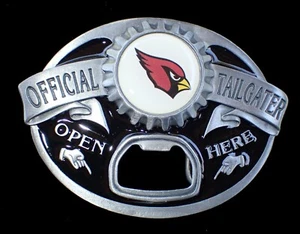 ARIZONA CARDINALS TAILGATER BELT BUCKLE WITH BOTTLE OPENER SISKIYOU PEWTER - Picture 1 of 2