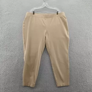 Talbots Womens Stretch Twill Skinny Ankle Pants 20W Brown High Rise Pull On - Picture 1 of 13