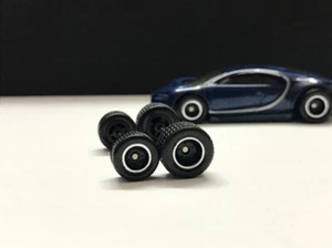 R339 Hot Wheels 1/64 Set# RR Black Chrome 10/12mm extra long, Rubber Real Riders - Picture 1 of 3
