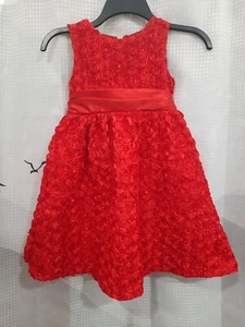 RARE EDITIONS Girls Red Dress 5 Bridal Party Church Pageant Flower Girl Wedding - Picture 1 of 6