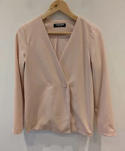 Fashion Union Ladies Blazer Jacket Size 8 Baby Pink V Neck Double Breasted GC. - Picture 1 of 8