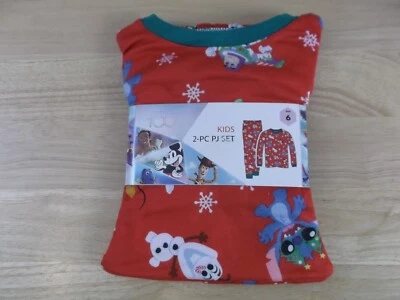 DISNEY 100 UNISEX HOLIDAY CHRISTMAS PJ SET - SIZE 6 - NWT - Image 1 of 3