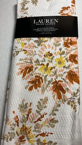 TOALLAS DE COCINA LAUREN RALPH LAUREN (2) NARANJA AMARILLO MARRÓN 17 X 28 ALGODÓN NUEVAS CON ETIQUETAS - Imagen 1 de 2