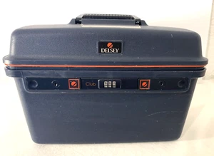 Delsey Carry On/makeup Luggage With Lock , Divider, Tray, Detachable Pouch Blue - Picture 1 of 19