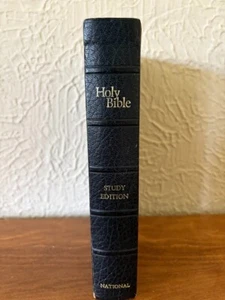 Holy Bible 1958 Study Edition King James National Bible Press Leather Bound - Picture 1 of 8