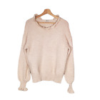 Madewell Ruffle Neck Pullover Sweater in Cotton Merino Yarn AG587 Size Medium