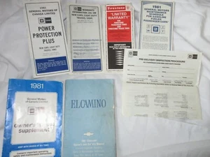 Original 1981 Chevrolet El Camino Owners Manual Warranty Supplement - Bild 1 von 4