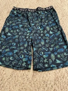 Boy blue & green peace shorts size XXL 18 NWT Old navy free shipping  - Picture 1 of 2