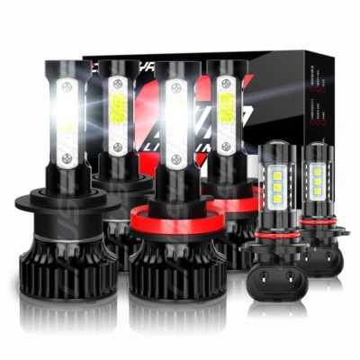 For Malibu 2013-2015 LED Headlights Hi-Lo Beam + Fog Light Bulbs Kit 6000K - Image 1 of 4