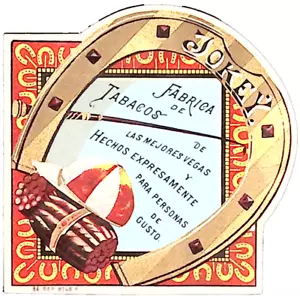 Berretto jockey a zappa di cavallo etichetta dorata sigaro JOKEY anni '40 SPAGNOLO ESPANOL - Foto 1 di 3