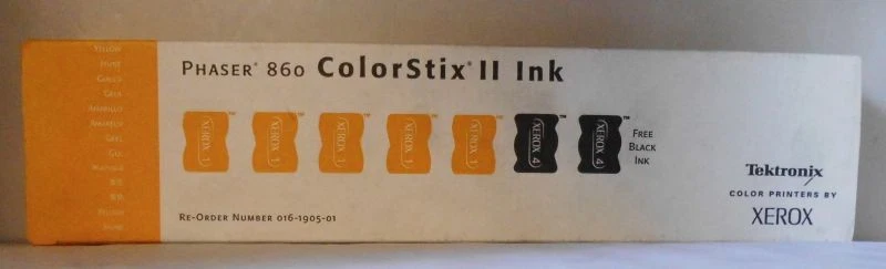 Tektronix  Xerox 016-1905-01 Colorstix II ink 5x gelb 2x black  Phaser 860 OVP B - Image 1 of 1