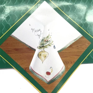 Bed Bath & Beyond Holiday Tischdecke oval länglich Merry Merry Baumwolle 59 x 102 - Bild 1 von 9