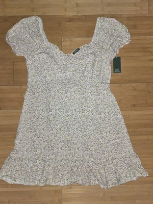 Wild Fable Floral Cutout Back Short Sleeve Babydoll Mini Dress Size XL  - Image 1 of 4