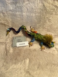 Lizard Brooch-Pin with Beads Very Colorful Artist Kris Taylor - Picture 1 of 5