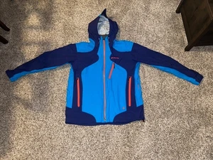 Columbia Mens Omni-Dry Tech Waterproof Rain Jacket Purple Electric Blue Orange - Picture 1 of 5
