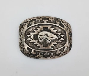 Vintage Sterling Silber Navajo Gürtelschnalle JB - Bild 1 von 3