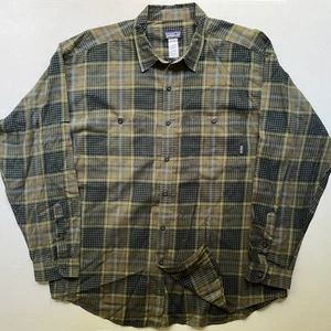 Patagonia Shirt Mens 2XL Fjord Plaid Flannel Organic Cotton Long Sleeve Brown - Picture 1 of 7