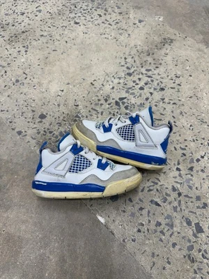 Nike Air Jordan 4 Military Blue 2012 PS Toddler Kids Sneakers 8.5C Beaters Worn - Image 1 of 4