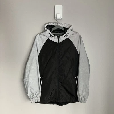 Boys Track Jacket Age 12 -13 Years Youth Black Silver Windbreaker - Image 1 of 4