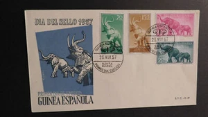 1957 Spain FDC First Day Cover Spanish Guinea Espanola Santa Isabel Day of Stamp - Picture 1 of 2